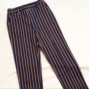 Urban Outfitters Navy and Rust Stripe Dalton Pant